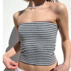 Striped Gray Tube Top